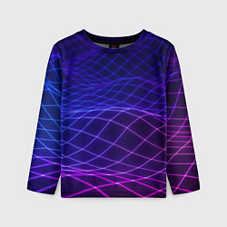 Лонгслив детский Абстрактные волны из сот, цвет: 3D-принт