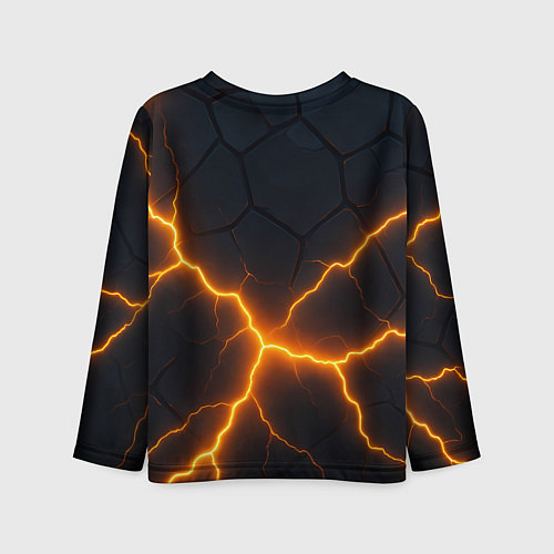 Детский лонгслив Молнии и черные плиты / 3D-принт – фото 2