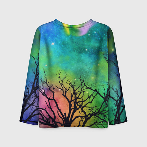 Детский лонгслив Bones без зрачков держит череп в руках / 3D-принт – фото 2