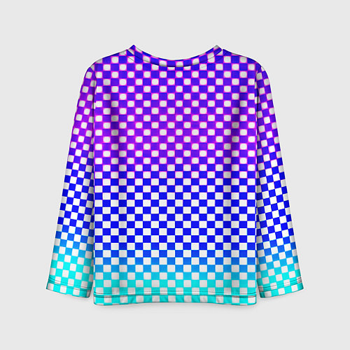 Детский лонгслив Monster шахматная клетка градиент / 3D-принт – фото 2