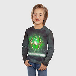 Лонгслив детский Skyrim gold logo Dragonborn, цвет: 3D-принт — фото 2