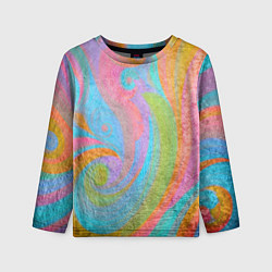 Лонгслив детский Абстракция - multicolored curves, цвет: 3D-принт