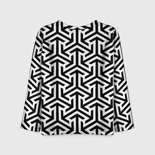 Детский лонгслив Кубическая абстракция / 3D-принт – фото 2