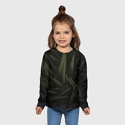 Лонгслив детский Абстракция - green triangles, цвет: 3D-принт — фото 2
