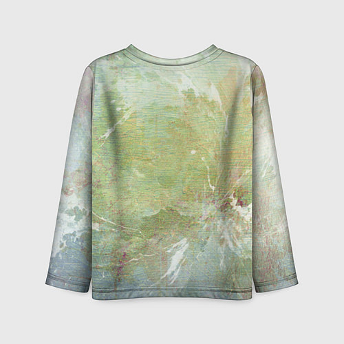 Детский лонгслив Абстракция - white waves on green background / 3D-принт – фото 2