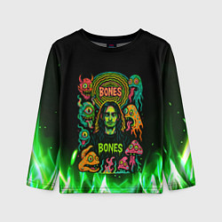 Лонгслив детский Bones психоделика, цвет: 3D-принт