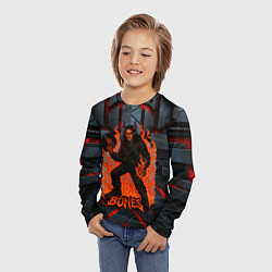Лонгслив детский Bones в стиле дьявола с пластинкой, цвет: 3D-принт — фото 2