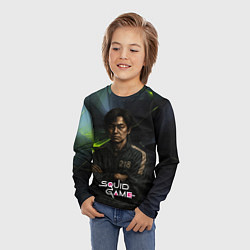 Лонгслив детский Игра в кальмара - игрок 218 скрещивает руки, цвет: 3D-принт — фото 2