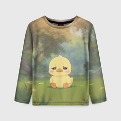 Лонгслив детский Маленький утенок на поляне, цвет: 3D-принт