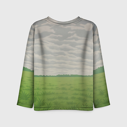 Детский лонгслив Капибара с апельсином на кресле / 3D-принт – фото 2