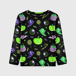 Детский лонгслив Halloween black pumpkin pattern