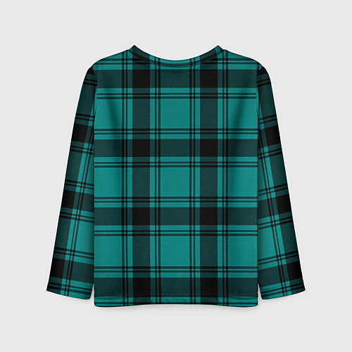 Детский лонгслив Checkered dark blue / 3D-принт – фото 2