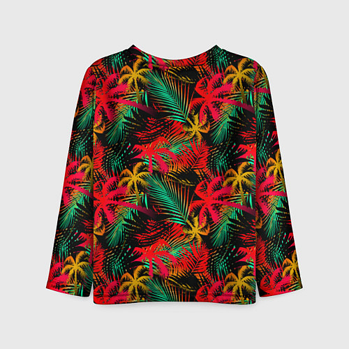 Детский лонгслив Palm yellow red / 3D-принт – фото 2