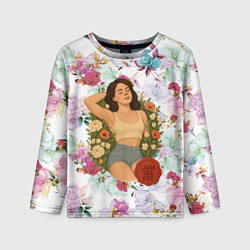 Лонгслив детский Lana Del Rey в полевых цветах, цвет: 3D-принт