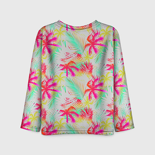 Детский лонгслив Palm yellow pink / 3D-принт – фото 2