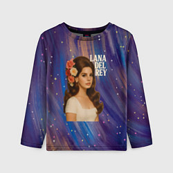 Лонгслив детский Lana Del Rey с цветами в волосах, цвет: 3D-принт