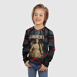 Лонгслив детский Lana Del Rey в греческом стиле на троне, цвет: 3D-принт — фото 2