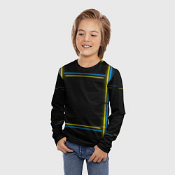 Лонгслив детский Neon yellow blue, цвет: 3D-принт — фото 2