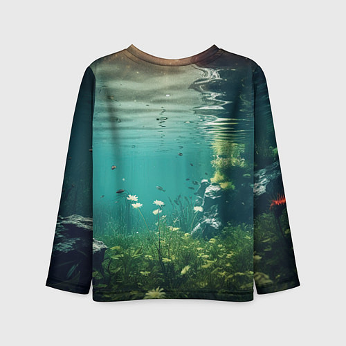 Детский лонгслив Леди Гага под водой в аквариуме / 3D-принт – фото 2