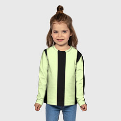Лонгслив детский Color light green black line, цвет: 3D-принт — фото 2