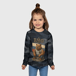 Лонгслив детский ВМФ русский медведь, цвет: 3D-принт — фото 2