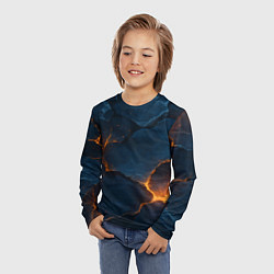 Лонгслив детский Разлом плит с огнем, цвет: 3D-принт — фото 2