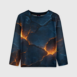 Лонгслив детский Разлом плит с огнем, цвет: 3D-принт