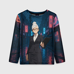 Лонгслив детский Dandadan Seiko в городе с планшетом, цвет: 3D-принт