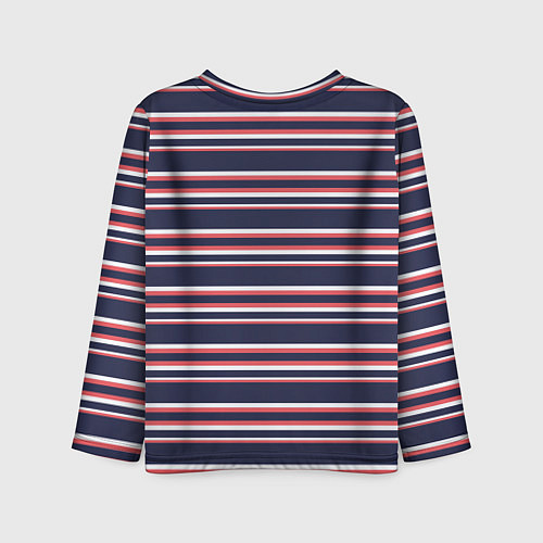 Детский лонгслив Полосы сине-кораловые / 3D-принт – фото 2