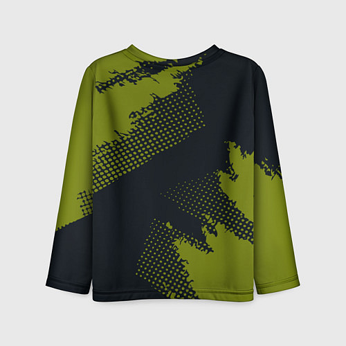 Детский лонгслив Абстрактная текстура в зеленом / 3D-принт – фото 2