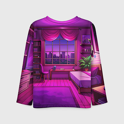 Детский лонгслив Дандадан Сиратори Айра с кофе / 3D-принт – фото 2