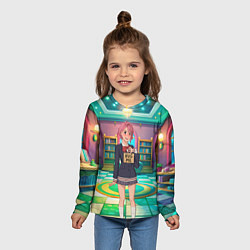 Лонгслив детский Дандадан Сиратори Айра хочет обнимашек, цвет: 3D-принт — фото 2