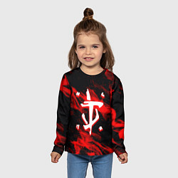 Лонгслив детский Doom красный огонь марса, цвет: 3D-принт — фото 2