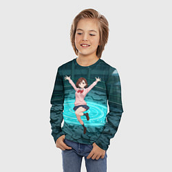 Лонгслив детский Радостная Сиратори Айра в прыжке, цвет: 3D-принт — фото 2