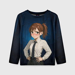 Лонгслив детский Сиратори Айра школьница, цвет: 3D-принт