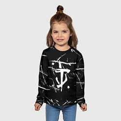 Лонгслив детский Doom logo штрихи, цвет: 3D-принт — фото 2