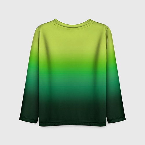 Детский лонгслив Градиент укропное зеленое омбре / 3D-принт – фото 2
