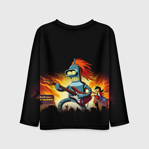Детский лонгслив Bender is a hard rock guitarist - Futurama / 3D-принт – фото 2