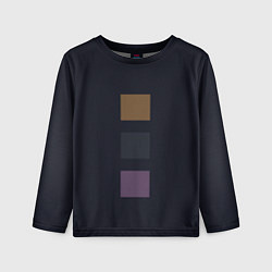 Детский лонгслив Три элемента кубизм в цвете глубокий индиго