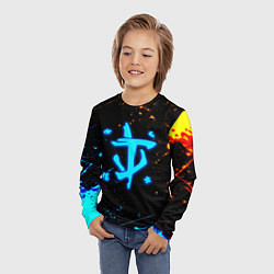Лонгслив детский Doom лёд и пламя краски, цвет: 3D-принт — фото 2