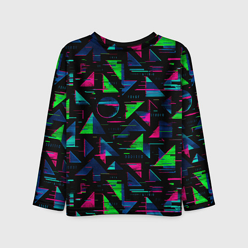 Детский лонгслив Геометрия глитч / 3D-принт – фото 2