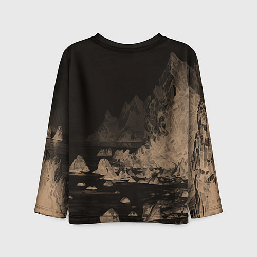 Детский лонгслив Dream on тёмно-коричневый / 3D-принт – фото 2