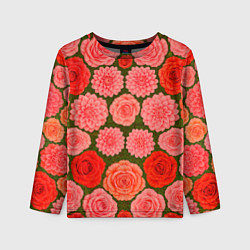 Лонгслив детский Цветочная поляна паттерн, цвет: 3D-принт