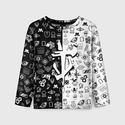 Лонгслив детский Doom ачивки паттерн, цвет: 3D-принт