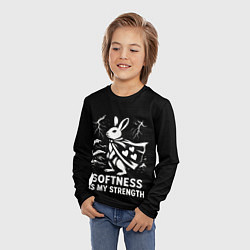 Лонгслив детский Заяц герой - сила в мягкости, цвет: 3D-принт — фото 2