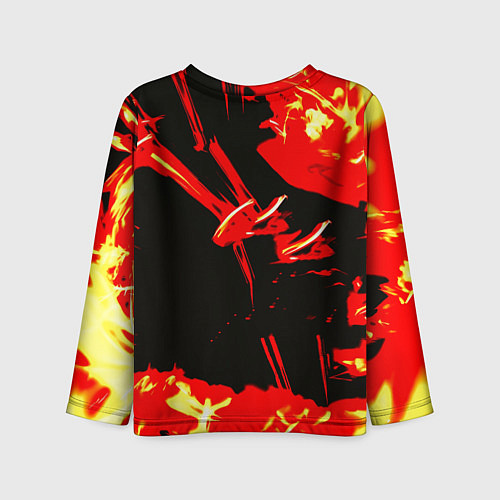 Детский лонгслив Doom огненный / 3D-принт – фото 2