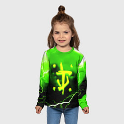 Лонгслив детский Doom шторм кислотное лого, цвет: 3D-принт — фото 2