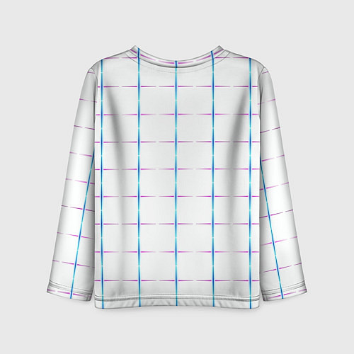 Детский лонгслив Color white blue stripes / 3D-принт – фото 2