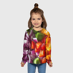 Лонгслив детский Микс из овощей - текстура, цвет: 3D-принт — фото 2