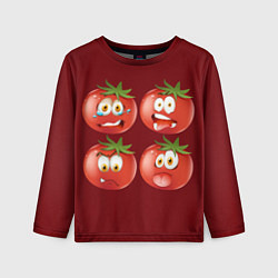 Лонгслив детский Эмоциональные томаты, цвет: 3D-принт